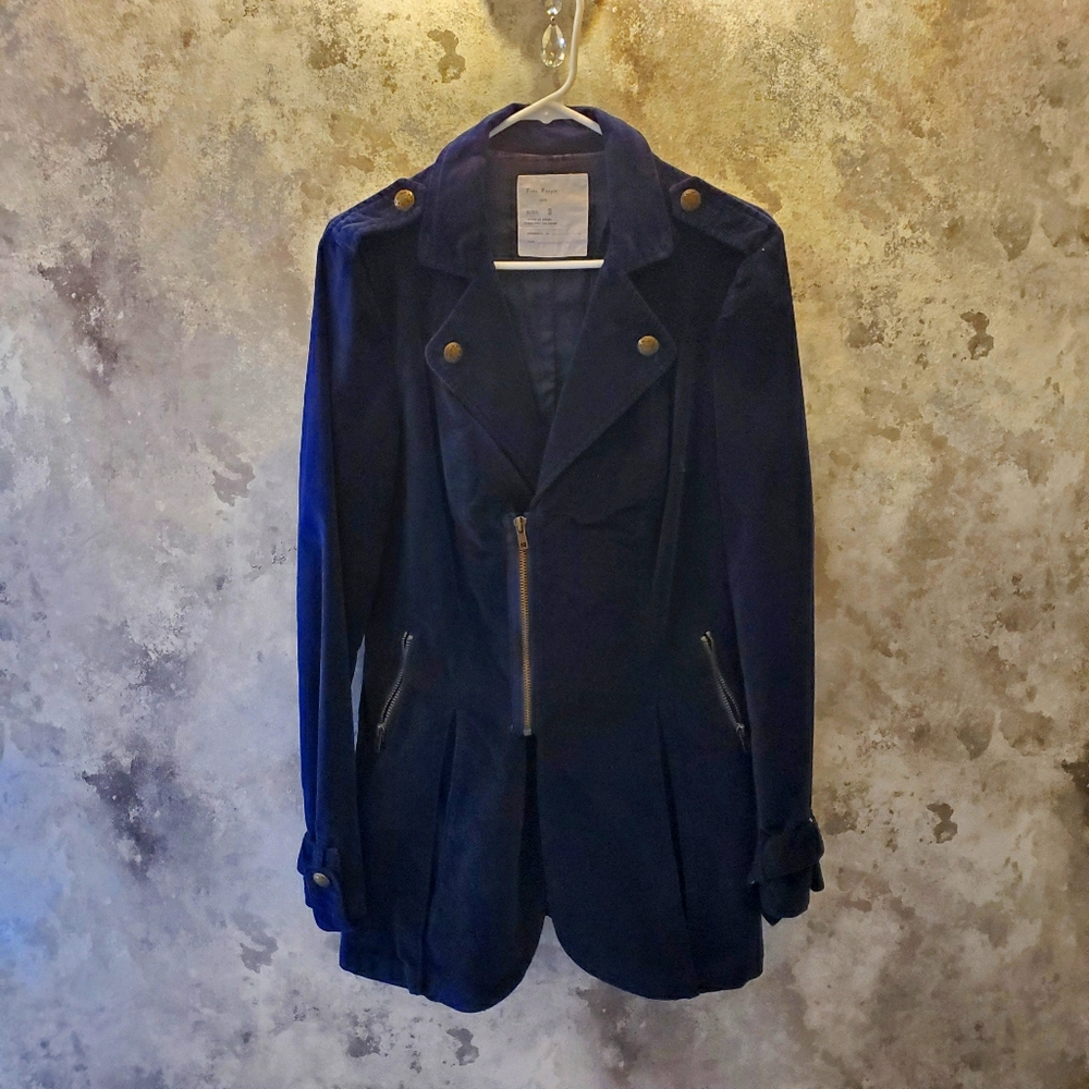 Navy Blue velvet FP jacket